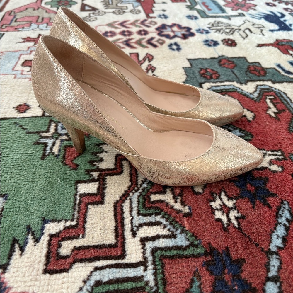 Gold Loeffler Randall leather pumps